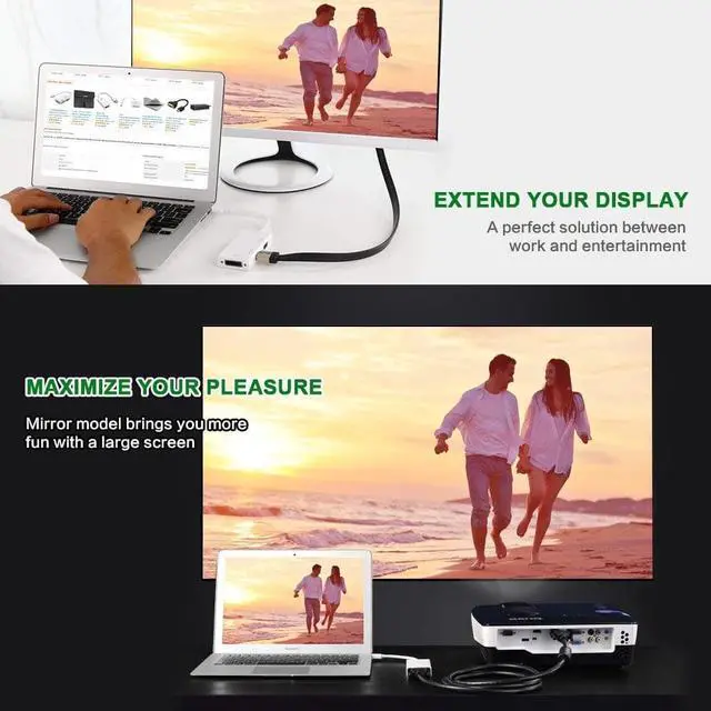 Alt view image 5 of 7 - Mini DisplayPort to HDMI VGA DVI Adapter Full 1080P HD Thunderbolt Port Converter for MacBook Air Pro iMac Surface Pro 3 4 ThinkPad Carbon