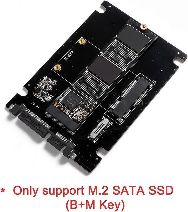 Alt view image 3 of 7 - WERLEO M.2 or MSATA to USB or SATA 3.0 Adapter 2-in-1 Converter Reader Card with Cable Support Mini SATA or Ngff B Key SSD
