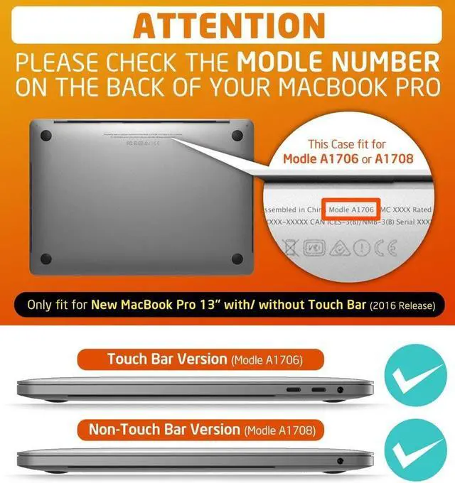 Alt view image 4 of 7 - MacBook Pro 13 Inch Case 2017 & 2016 Release A1706 A1708 Protective Cover Shell Ultra Slim Rubberized Hard Case Cover with Kickstand For Apple Macbook Pro 13" with / without Touch Bar and Touch ID