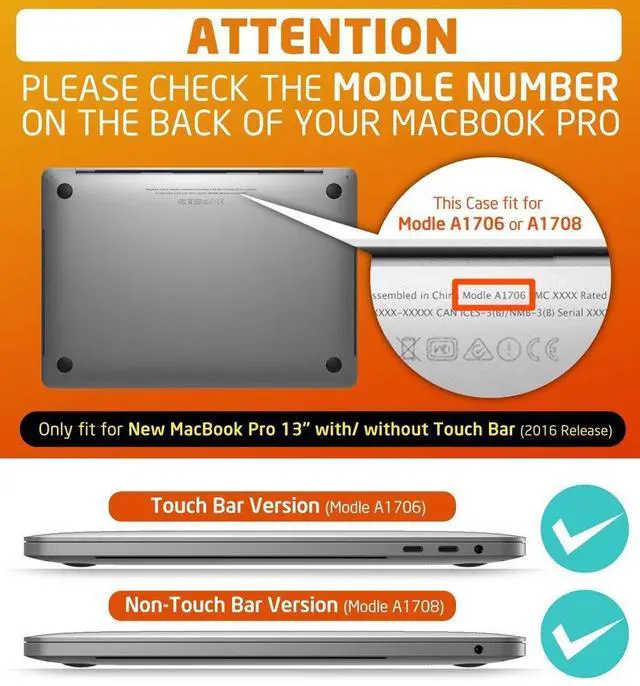 Alt view image 6 of 7 - MacBook Pro 13 Inch Case 2017 & 2016 Release A1706 A1708 Protective Cover Shell Ultra Slim Rubberized Hard Case Cover with Kickstand For Apple Macbook Pro 13" with / without Touch Bar and Touch ID