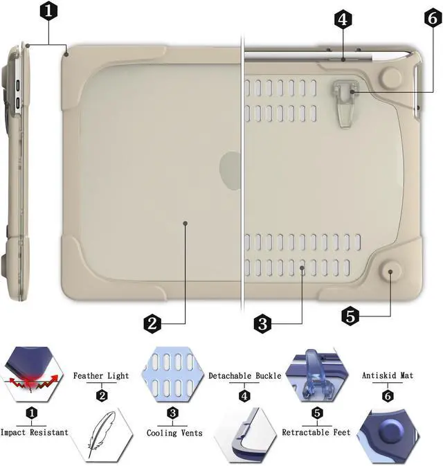 Alt view image 3 of 7 - For Macbook Pro 15 Retina Case Werleo Heavy Duty Hard Case Protective Cover for Apple Macbook Pro 15.4" with Retina Display Compatible with A1398 2012-2015 Release
