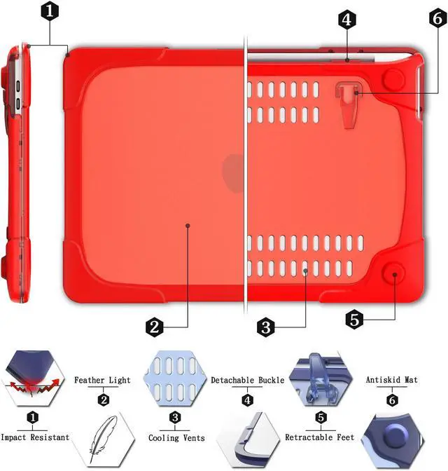 Alt view image 3 of 7 - For Macbook Pro 15 Retina Case Werleo Heavy Duty Hard Case Protective Cover for Apple Macbook Pro 15.4" with Retina Display Compatible with A1398 2012-2015 Release