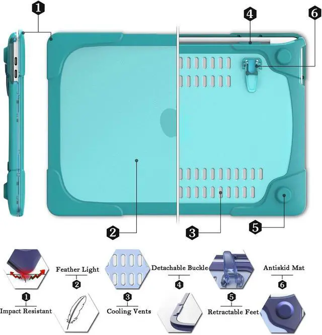 Alt view image 5 of 7 - MacBook Pro Retina 13 Case Werleo Rubberized Heavy Duty Shockproof Hard Plastic Protective Case Cover with Foldable Kickstand for Apple MacBook Pro Retina 13.3" inch Model A1502 A1425