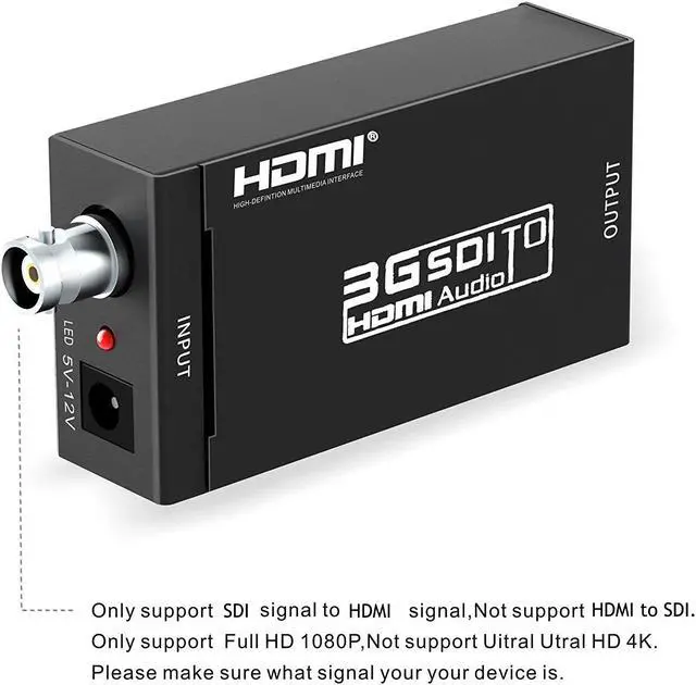 Alt view image 6 of 7 - SDI to HDMI Converter Adapter WERLEO SDI HD-SDI 3G-SDI to HDMI 720p / 1080p Adapter Video Converter with Embedded Audio