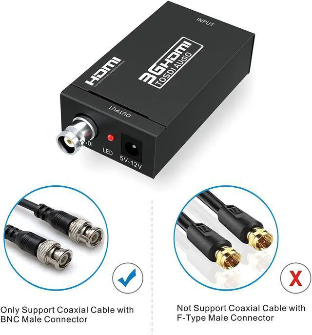 Alt view image 2 of 7 - HDMI to SDI Converter WERLEO HDMI to SDI Video Converter BNC SDI / HD-SDI / 3G-SDI Adapter Support 1080P for Camera Home Theater