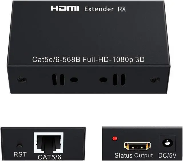 Alt view image 6 of 7 - HDMI Extender WERLEO 196ft / 60m 1080P HDMI Extenders Over Single Cat 5E / 6 / 7 Support 1080p 3D HDMI 1.4a HDCP EDID