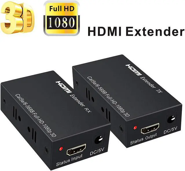 Main image of HDMI Extender WERLEO 196ft / 60m 1080P HDMI Extenders Over Single Cat 5E / 6 / 7 Support 1080p 3D HDMI 1.4a HDCP EDID