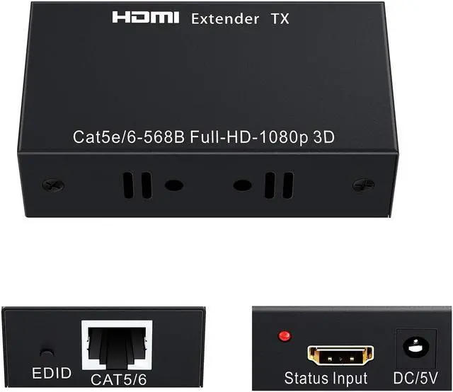 Alt view image 7 of 7 - HDMI Extender WERLEO 196ft / 60m 1080P HDMI Extenders Over Single Cat 5E / 6 / 7 Support 1080p 3D HDMI 1.4a HDCP EDID