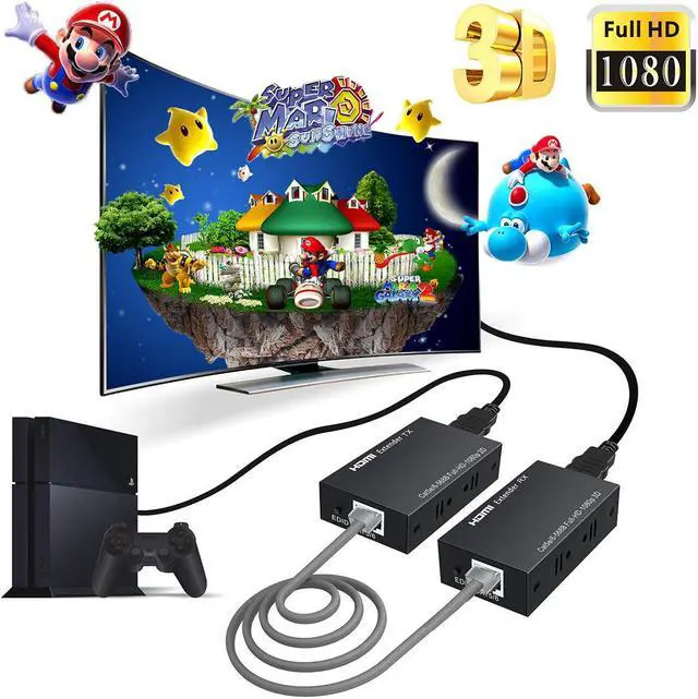 Alt view image 2 of 7 - HDMI Extender WERLEO 196ft / 60m 1080P HDMI Extenders Over Single Cat 5E / 6 / 7 Support 1080p 3D HDMI 1.4a HDCP EDID