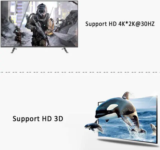 Alt view image 5 of 7 - 2x4 HDMI Splitter HDMI Switch Splitter 4 Out 2 in WERLEO 2 in 4 Out HDMI Splitter with SPDIF Audio 3.5mm Support HD 4K 3D 1080P