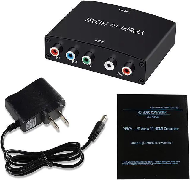 Alt view image 6 of 6 - Component to HDMI Adapter YPbPr to HDMI Coverter + R/L Werleo Componet YPbPr to HDMI Converter Adapter Support 1080P Plug & Play