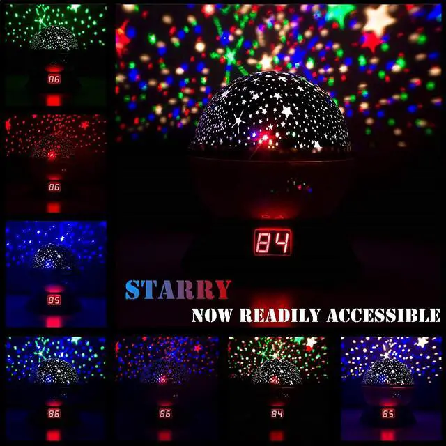 Alt view image 3 of 7 - Night Lights for Kids Multiple Colors Rotating Star Projector with Timing Shutdown Function Night Light for Baby Boys and Girls