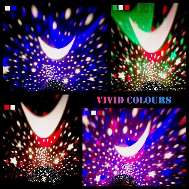 Alt view image 2 of 7 - Night Lights for Kids Multiple Colors Rotating Star Projector with Timing Shutdown Function Night Light for Baby Boys and Girls