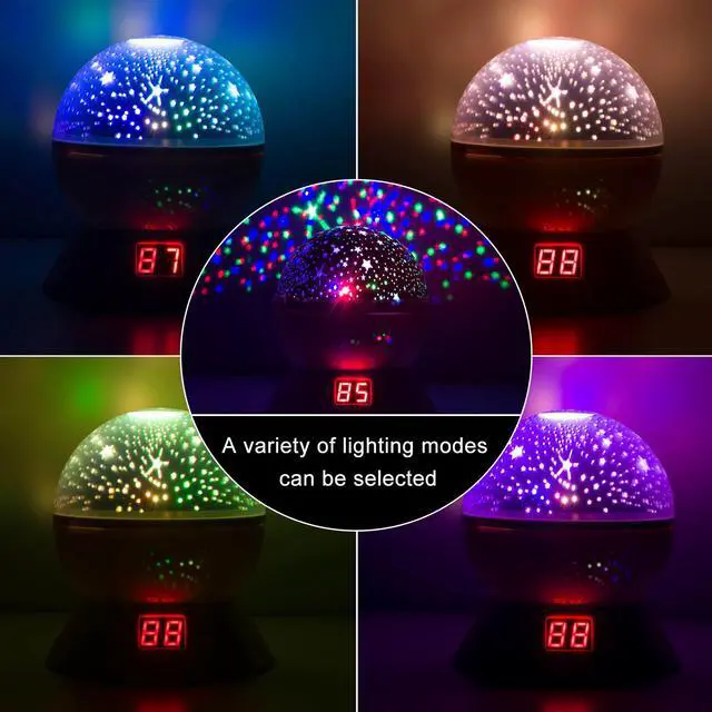 Alt view image 5 of 7 - Night Lights for Kids Multiple Colors Rotating Star Projector with Timing Shutdown Function Night Light for Baby Boys and Girls