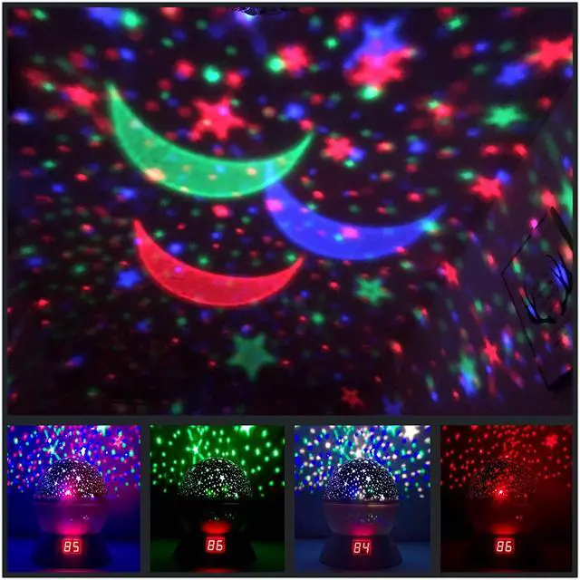 Alt view image 4 of 7 - Night Lights for Kids Multiple Colors Rotating Star Projector with Timing Shutdown Function Night Light for Baby Boys and Girls