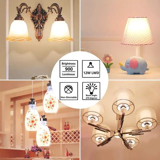 Alt view image 6 of 7 - Werleo E12 LED Bulbs 12W 16W LED Candelabra Bulb 80 Watt Equivalent 900lm Decorative Candle Base E12 Corn Non-Dimmable LED Chandelier Bulbs Cool White 6500K LED Lamp Pack of 3
