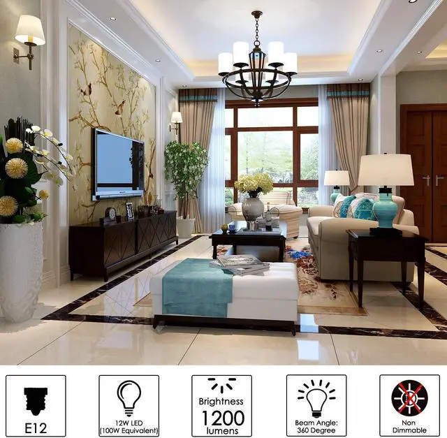 Alt view image 5 of 7 - E12 LED Bulbs 16W LED Candelabra Bulb 120 Watt Equivalent 1400lm Decorative Candle Base E12 Non-Dimmable LED Chandelier Bulbs Cool White / Warm White 6000K LED Corn Lamp Pack of 3
