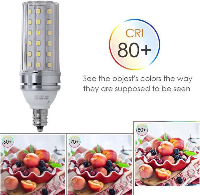 Alt view image 4 of 7 - E12 LED Bulbs 16W LED Candelabra Bulb 120 Watt Equivalent 1400lm Decorative Candle Base E12 Non-Dimmable LED Chandelier Bulbs Cool White / Warm White 6000K LED Corn Lamp Pack of 3