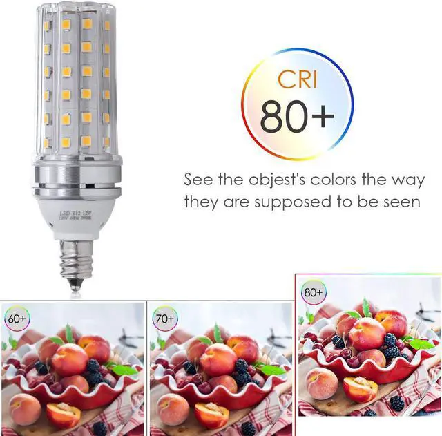 Alt view image 4 of 7 - E12 LED Bulbs 16W LED Candelabra Bulb 120 Watt Equivalent 1400lm Decorative Candle Base E12 Non-Dimmable LED Chandelier Bulbs Cool White / Warm White 6000K LED Corn Lamp Pack of 3