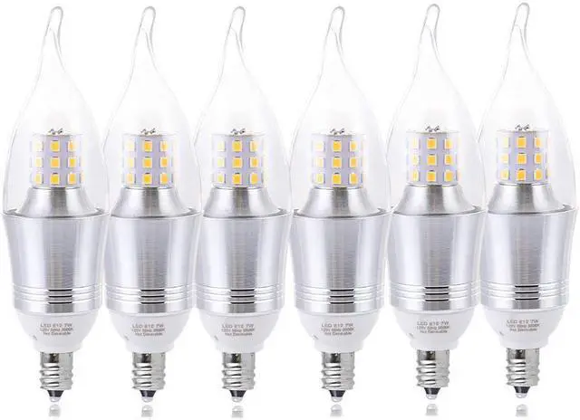 Main image of Werleo 7W E12 Bulb LED Candelabra Light Bulbs 60-75W Incandescent Equivalent Decorate Candle Base E12 Non-Dimmable Chandelier Bulb Warm Light 3000K - 6 Packs