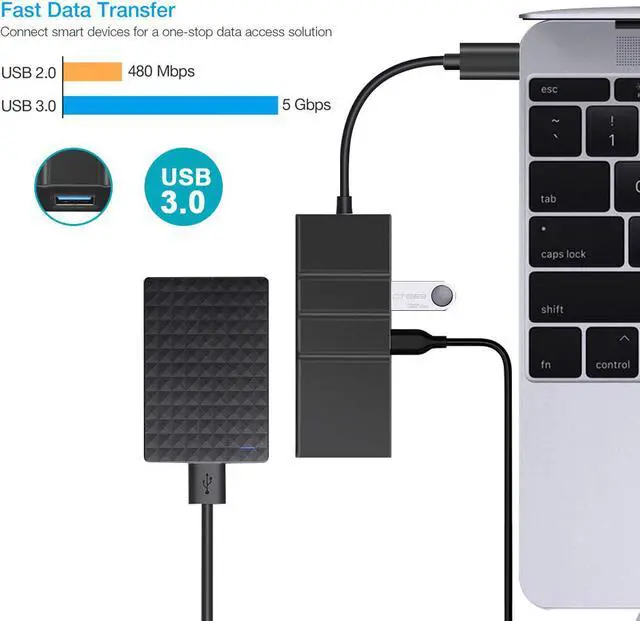 Alt view image 4 of 7 - USB-C Hub Multiport Adapter Werleo USB C Network Adapter 7-in-1 USB C Dock with 4K HDMI Gigabit Ethernet PD Charging 2 USB 3.0 Ports SD / TF Card Reader Compatible with MacBook Pro and USB C Device