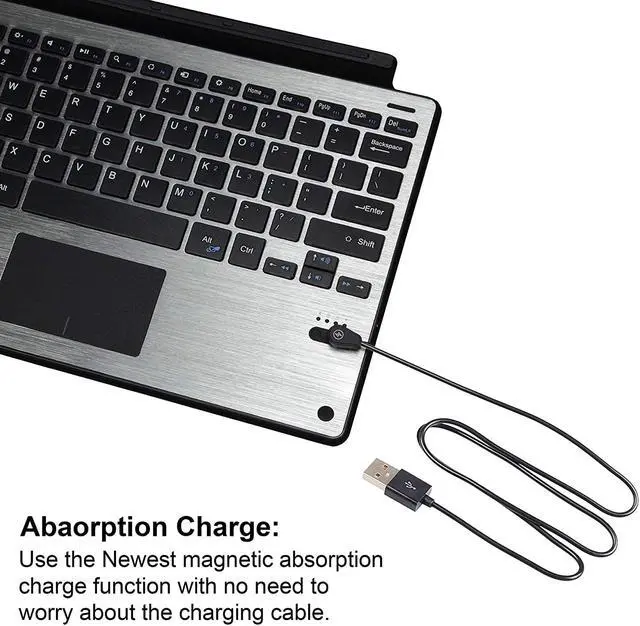 Alt view image 7 of 7 - WERLEO Microsoft Surface Pro 6 / Surface Pro 5 / Pro 4 / Pro 3 Type Cover Case Ultra-Slim Portable Wireless Bluetooth Keyboard with Trackpad for Surface Pro 6 / Surface Pro 5 / Pro 4 / Pro 3