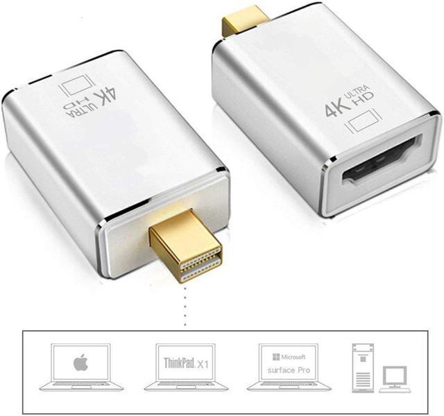 Alt view image 2 of 5 - WERLEO Mini DisplayPort ( Thunderbolt 2.0 ) to HDMI Adapter 4K Mini DP to HDMI Converter for MacBook Air iMac MacBook Pro Microsoft Surface Pro 3 / 4 / 5 / 6 Surface Book and More Silver