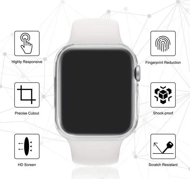 Alt view image 4 of 7 - Werleo Case Compatible with Apple Watch Case Series 4 TPU Clear Protective Cover Bumper for Apple Watch Series 4 (44mm-6 Pack)