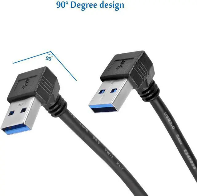 Alt view image 2 of 6 - SuperSpeed USB 3.0 Extension Data Super Speed Cable USB 3.0 Male to Female Extension Data Cable Up and Down Angle 2PCS - 20CM 8IN