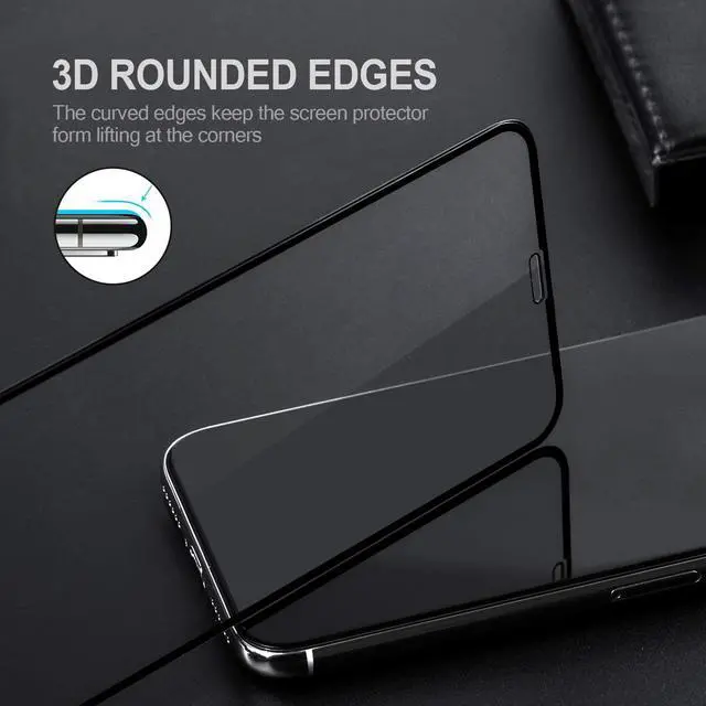 Alt view image 5 of 7 - WERLEO HD iPhone XR Screen Protector Full Screen Tempered Glass Screen Protector Film 3D 9H Hardness Edge to Edge Protection Screen Cover Saver Guard for Apple iPhone XR 6.1in Black