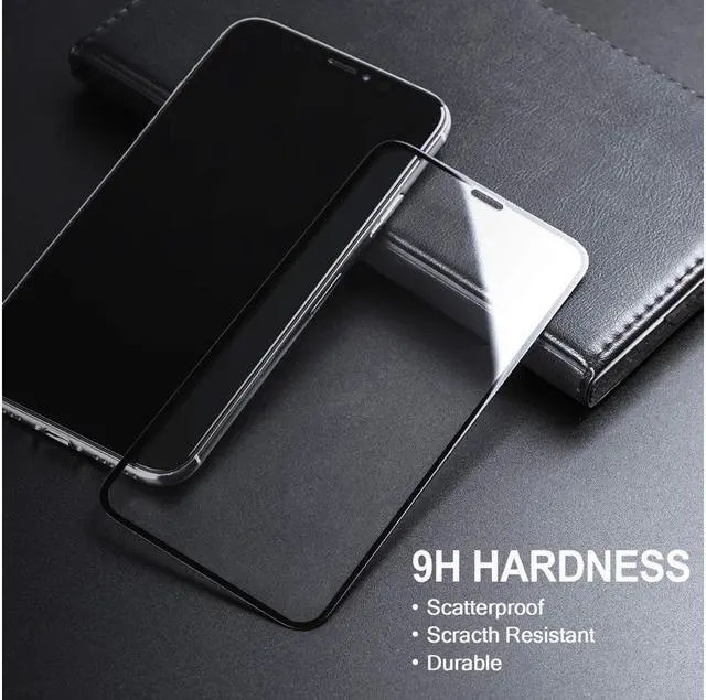Alt view image 2 of 7 - WERLEO HD iPhone X XS Screen Protector Full Screen Tempered Glass Screen Protector Film Edge to Edge Protection Screen Cover Saver Guard 3D 9H Hardness iPhone X / iPhone XS Black