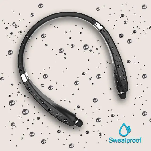 Alt view image 6 of 7 - Foldable Bluetooth Headset Werleo Lightweight Retractable Bluetooth Headphones for Sports & Exercise Noise Cancelling Stereo Neckband Wireless Headset