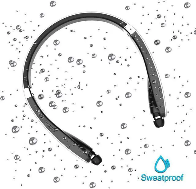 Alt view image 5 of 7 - Foldable Bluetooth Headset Werleo Lightweight Retractable Bluetooth Headphones for Sports & Exercise Noise Cancelling Stereo Neckband Wireless Headset