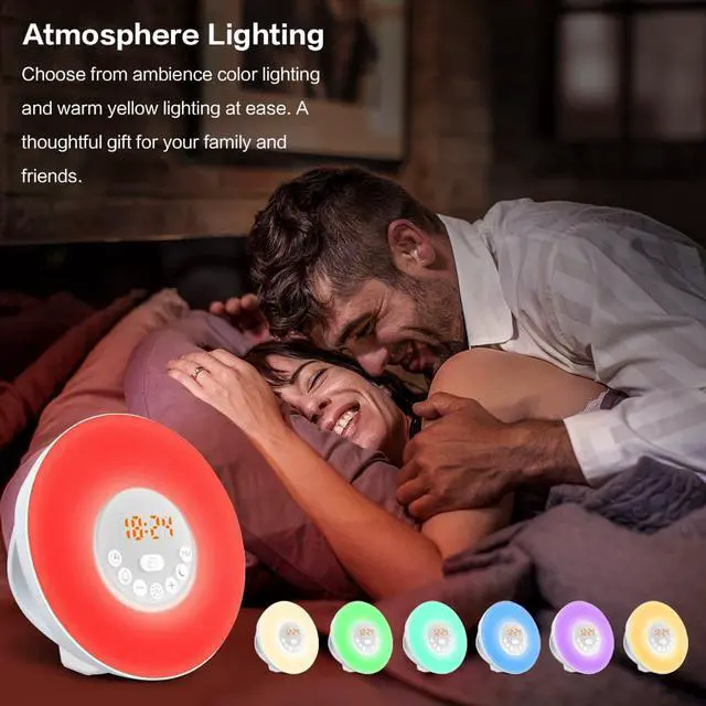 Alt view image 2 of 7 - Wake Up Light Werleo Nature Light Sunrise Simulation Alarm Clock Touch Control Night Light for Bedrooms Snooze Function Wake-Up Light with USB Charger FM Radio for Heavy Sleepers