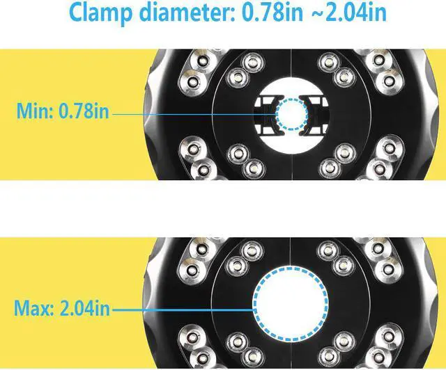 Alt view image 3 of 7 - Patio Umbrella Lights Rechargeable WERLEO 28 LEDs Cordless Umbrella Pole Light for Patio Umbrellas Camping Tents and Other Outdoor Use 2 Level Dimming Switch [2 Battery Inserted]