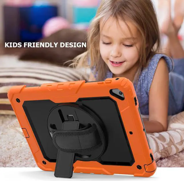 Alt view image 4 of 6 - iPad 6th 5th Generation Case New iPad 9.7 Inch 2018 2017 Case Full-body Shock Proof Hybrid Armor Protective Case Cover with 360 Rotating Stand & Strap for Apple iPad 5th / 6th iPad Air 2 iPad Pro 9.7