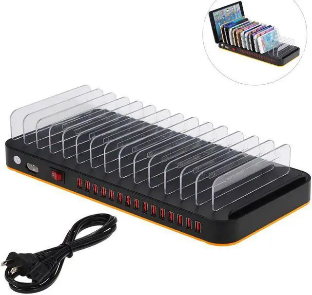 Main image of WERLEO 80W 15-Port Adjustable Dividers USB Charger Hub Smart USB Charging Station Dock Multi Device Desktop Organizer Hub Stand with Intelligent IC Auto Detect Tech for iPhone Samsung MP3 MP4 Tablet