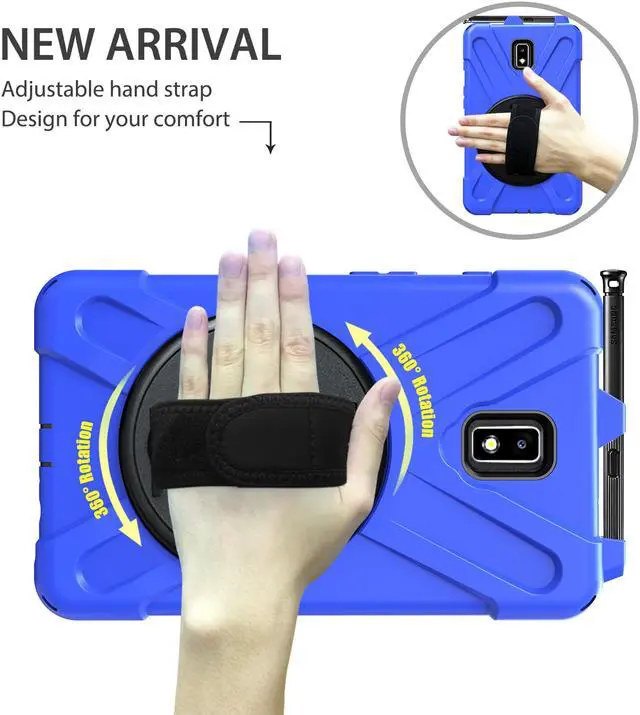 Alt view image 4 of 7 - Galaxy Tab Active 2 Case Heavy Duty Shockproof Cover with 360° Rotating Handle Hand Strap Kickstand Carrying Shoulder Strap for Samsung Tab Active 2 8.0 Inch 2017 Model SM-T390 SM-T395 SM-T397 Tablet