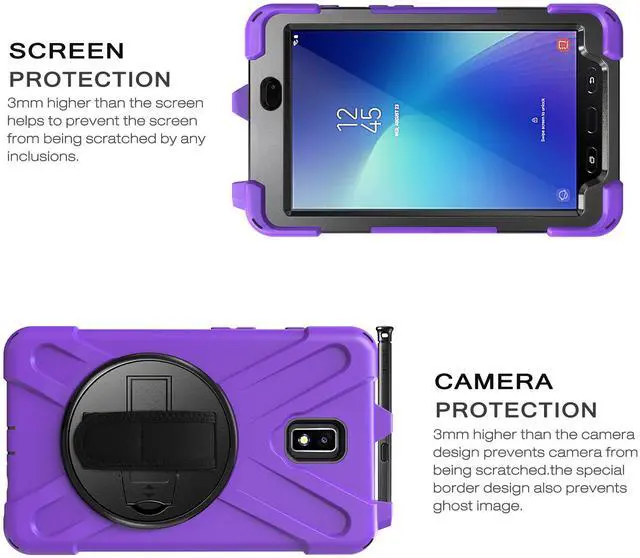 Alt view image 5 of 7 - Galaxy Tab Active 2 Case Heavy Duty Shockproof Cover with 360° Rotating Handle Hand Strap Kickstand Carrying Shoulder Strap for Samsung Tab Active 2 8.0 Inch 2017 Model SM-T390 SM-T395 SM-T397 Tablet