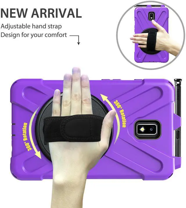 Alt view image 6 of 7 - Galaxy Tab Active 2 Case Heavy Duty Shockproof Cover with 360° Rotating Handle Hand Strap Kickstand Carrying Shoulder Strap for Samsung Tab Active 2 8.0 Inch 2017 Model SM-T390 SM-T395 SM-T397 Tablet