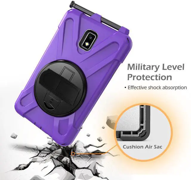 Alt view image 7 of 7 - Galaxy Tab Active 2 Case Heavy Duty Shockproof Cover with 360° Rotating Handle Hand Strap Kickstand Carrying Shoulder Strap for Samsung Tab Active 2 8.0 Inch 2017 Model SM-T390 SM-T395 SM-T397 Tablet