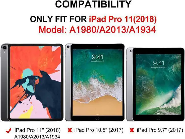 Alt view image 2 of 7 - 2018 New iPad Pro 11 Keyboard Case 7 Colors Backlit with Built-in Apple Pencil Holder Slim Folio Shell Protective Stand Cover Wireless Bluetooth Keyboard for Apple iPad Pro 11" Black
