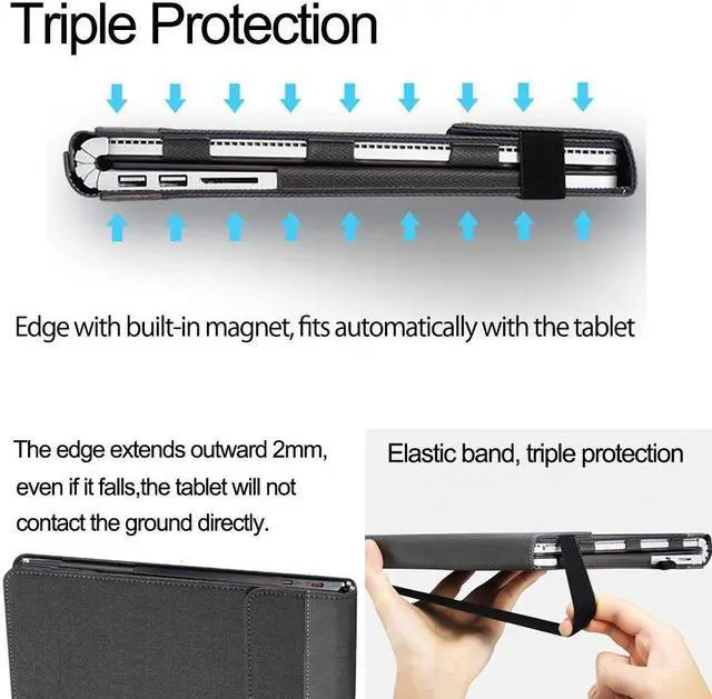 Alt view image 5 of 7 - For Microsoft Surface Book 2 15 inch Case Cover PU Leather Detachable Protective Folio Case For 15 Inch Microsoft Surface Book 2 15" Surface book 2