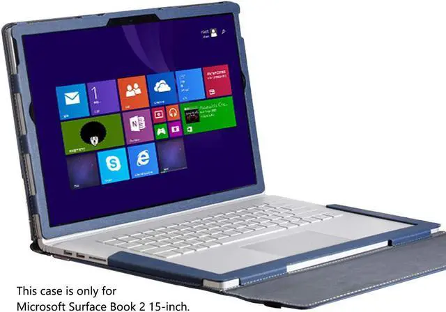 Alt view image 3 of 7 - For Microsoft Surface Book 2 15 inch Case Cover PU Leather Detachable Protective Folio Case For 15 Inch Microsoft Surface Book 2 15" Surface book 2