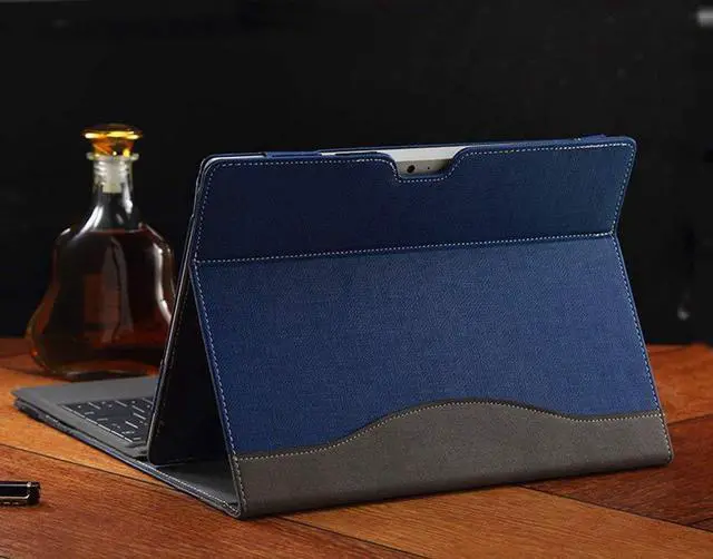 Alt view image 4 of 7 - 2018 New Surface Pro 6 Case / Pro 5 Case / Pro 4 Case / Pro 3 Case with Pen Holder Smart Folio Case Stand Cover for Microsoft Surface Pro 2017 Pro 5 Pro 4 Pro 3 Compatible with Type Cover Keyboard