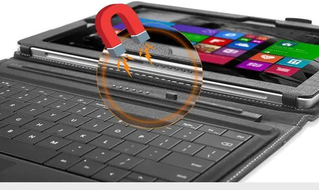 Alt view image 6 of 7 - 2018 New Surface Pro 6 Case / Pro 5 Case / Pro 4 Case / Pro 3 Case with Pen Holder Smart Folio Case Stand Cover for Microsoft Surface Pro 2017 Pro 5 Pro 4 Pro 3 Compatible with Type Cover Keyboard