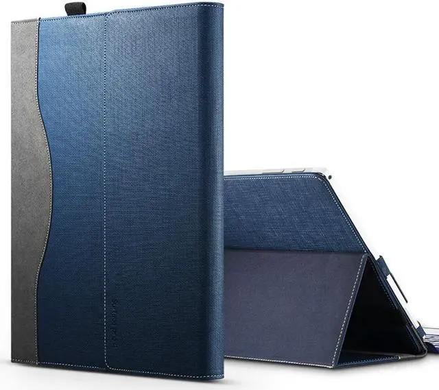 Alt view image 3 of 7 - 2018 New Surface Pro 6 Case / Pro 5 Case / Pro 4 Case / Pro 3 Case with Pen Holder Smart Folio Case Stand Cover for Microsoft Surface Pro 2017 Pro 5 Pro 4 Pro 3 Compatible with Type Cover Keyboard