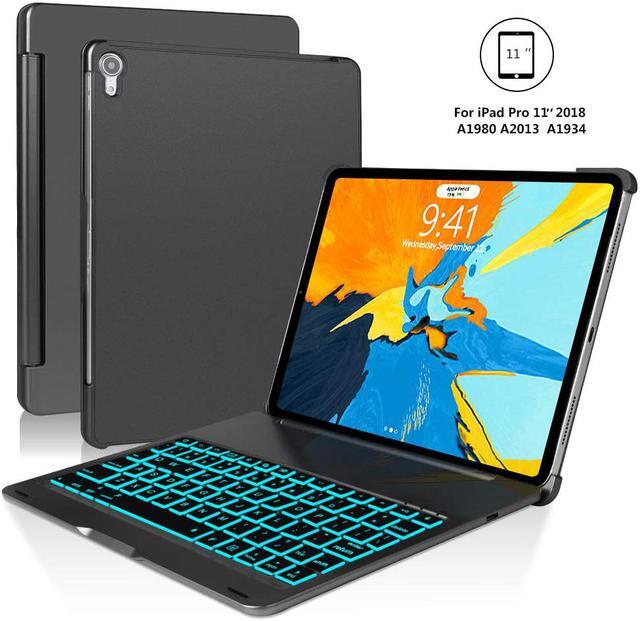 Main image of iPad Pro 11 Keyboard Case Werleo Aluminum Protective Ultra Slim Hard Shell Folio Stand Smart Cover with 7 Colors Backlit Wireless Bluetooth Keyboard for iPad Pro 11 inch 2018 Tablet