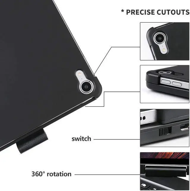 Alt view image 6 of 7 - Keyboard Case for iPad Pro 11 2018 Werleo 7 Color Backlit Bluetooth Keyboard Case Folio Smart 360 Rotate Stand Keyboard Cover with Pencil Holder and Auto Sleep / Wake for iPad Pro 11 inch Black