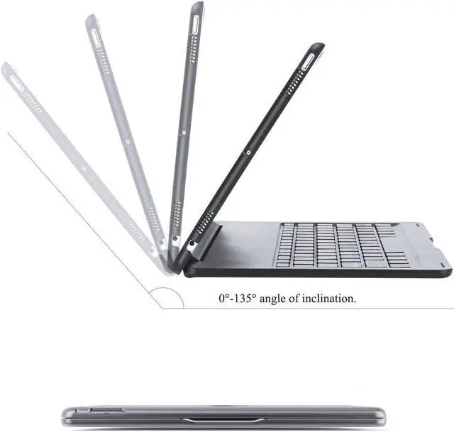 Alt view image 5 of 7 - Bluetooth Keyboard Case iPad Pro 12.9 2017 (2nd Gen) / 2015(1st Gen) Protective Ultra Slim Aluminum Hard Shell Smart Cover with 7 Color Backlit Wireless Bluetooth Keyboard for Apple iPad Pro 12.9 inch